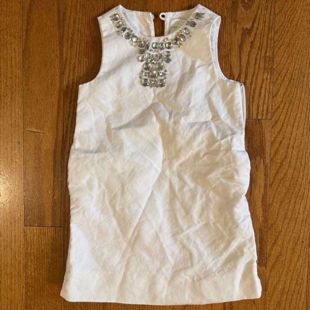 Crewcuts White and Silver Embellished Girls Dress Size 4